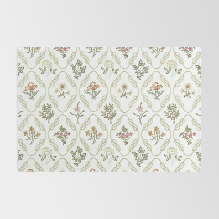 William Morris Kelmscott Trellis Ivory Amber Rug Gallery Image 2