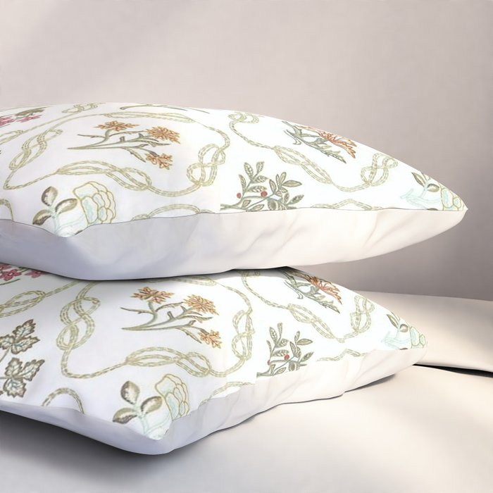 William Morris Kelmscott Trellis Ivory Amber Pillow Sham Gallery Image 3