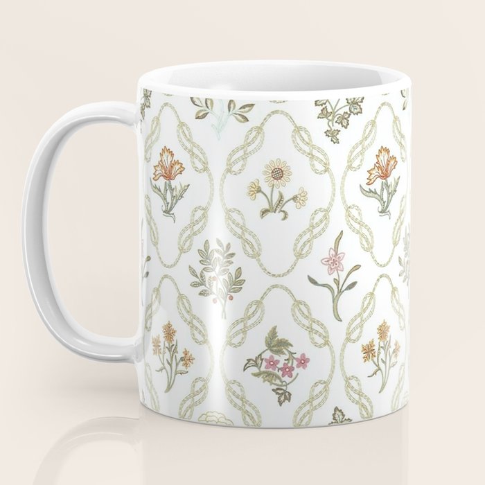 William Morris Kelmscott Trellis Ivory Amber Coffee Mug Gallery Image 3