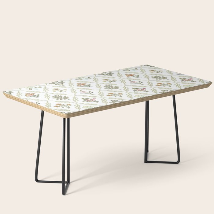 William Morris Kelmscott Trellis Ivory Amber Coffee Table Gallery Image 1