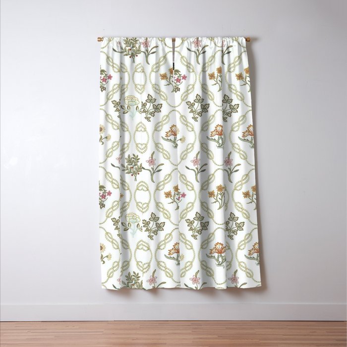William Morris Kelmscott Trellis Ivory Amber Window Curtain Gallery Image 3