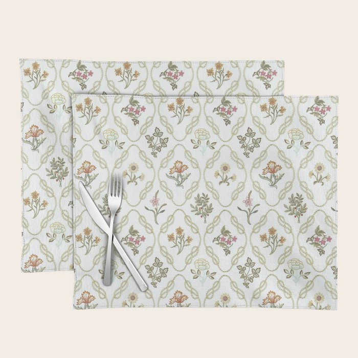 William Morris Kelmscott Trellis Ivory Amber Placemat Gallery Image 1