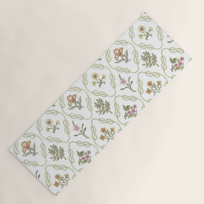 William Morris Kelmscott Trellis Ivory Amber Yoga Mat Gallery Image 1