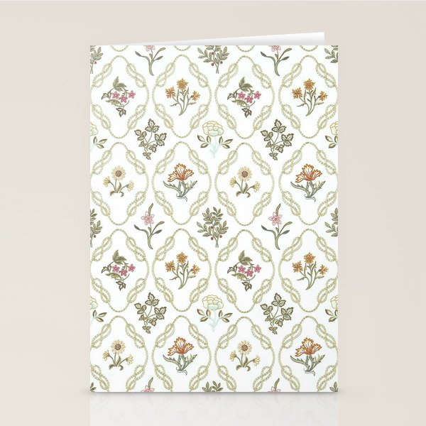 William Morris Kelmscott Trellis Ivory Amber Stationery Card Gallery Image 2