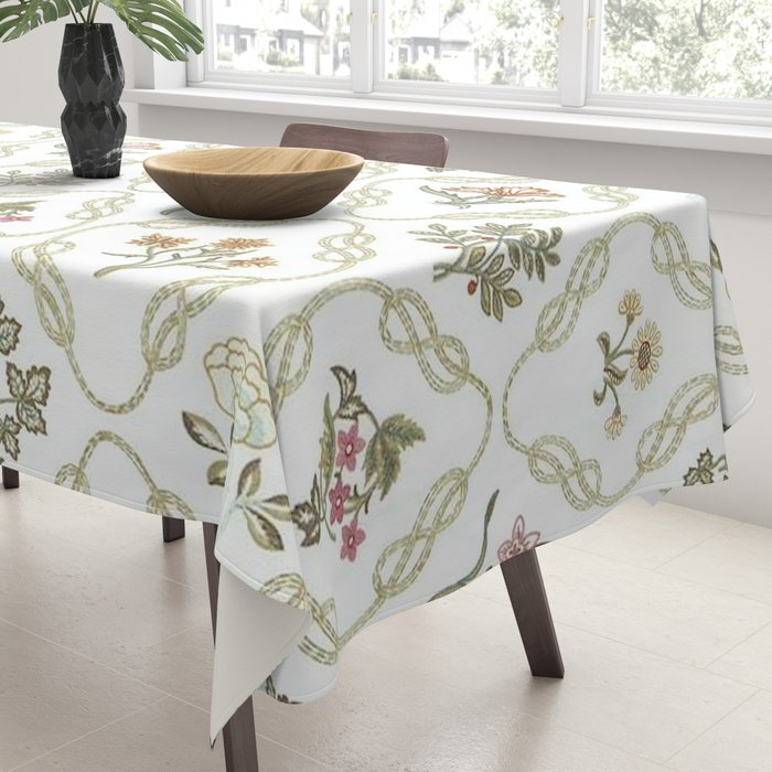 William Morris Kelmscott Trellis Ivory Amber Tablecloth Gallery Image 3