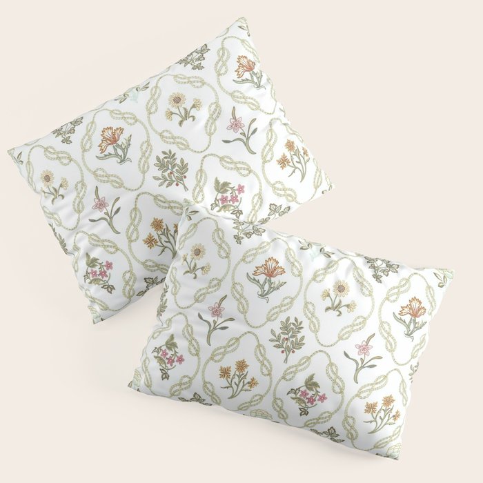 William Morris Kelmscott Trellis Ivory Amber Pillow Sham Gallery Image 3
