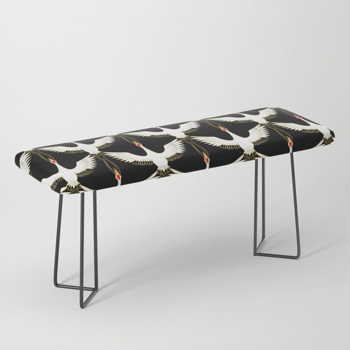 Japanese Crane Ornate Art Deco Pattern Bench Gallery Image 1