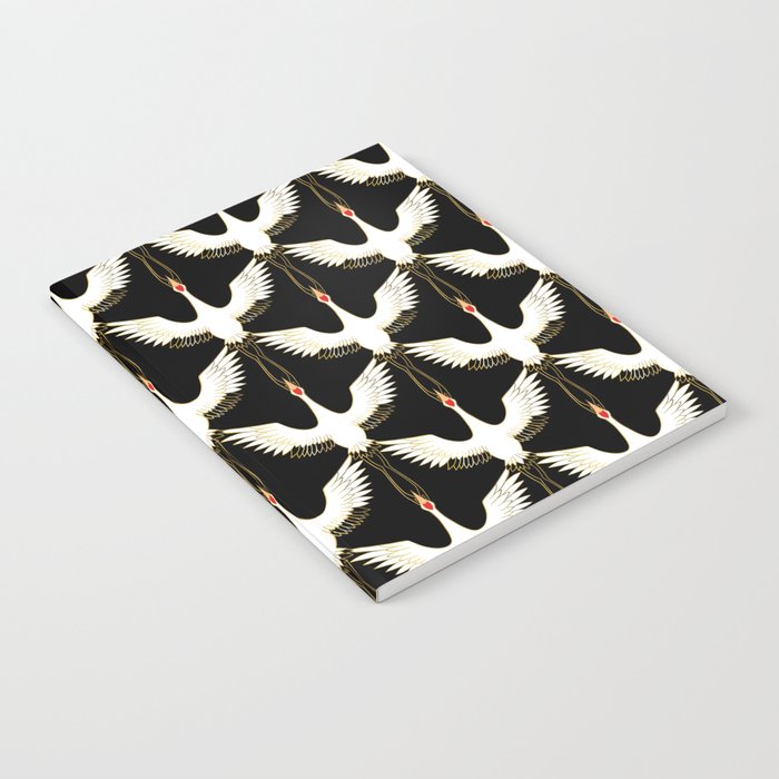 Japanese Crane Ornate Art Deco Pattern Notebook Gallery Image 2
