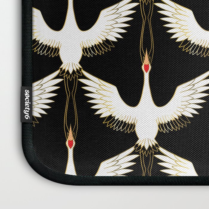 Japanese Crane Ornate Art Deco Pattern Laptop Sleeve Gallery Image 3