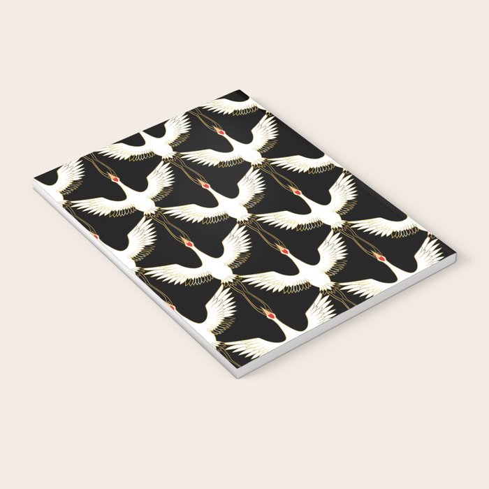 Japanese Crane Ornate Art Deco Pattern Notebook Gallery Image 3