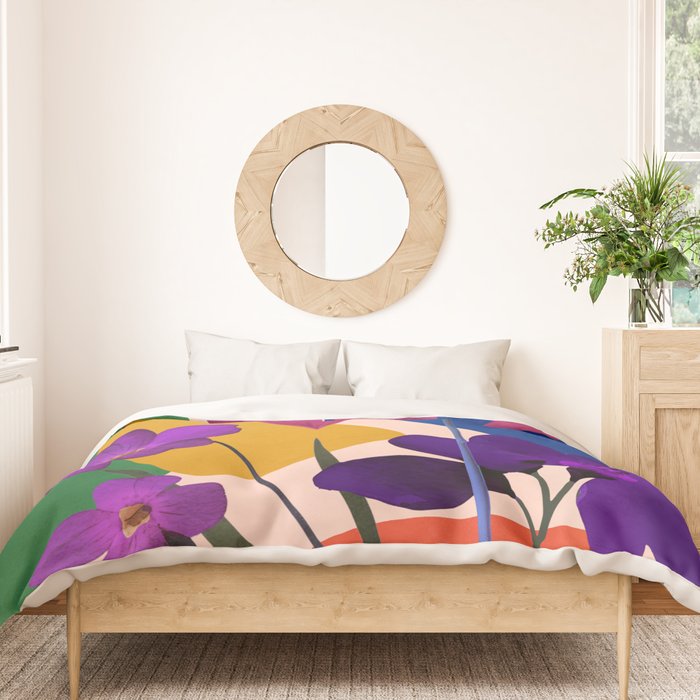 Colorful Bloomscape 1 Duvet Cover Gallery Image 3