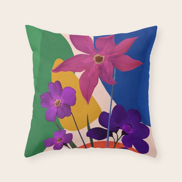 Colorful Bloomscape 1 Throw Pillow Gallery Image 6