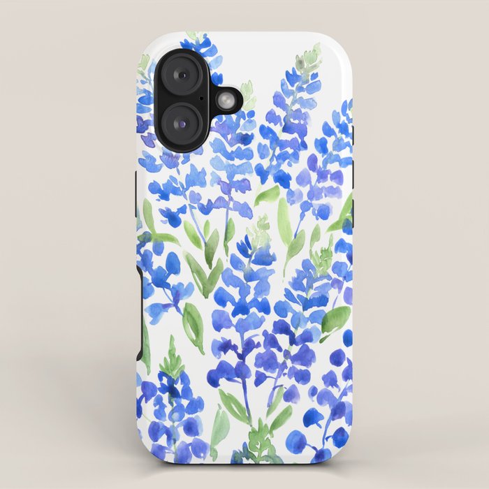 Watercolor Texas bluebonnets iPhone Case Gallery Image 1