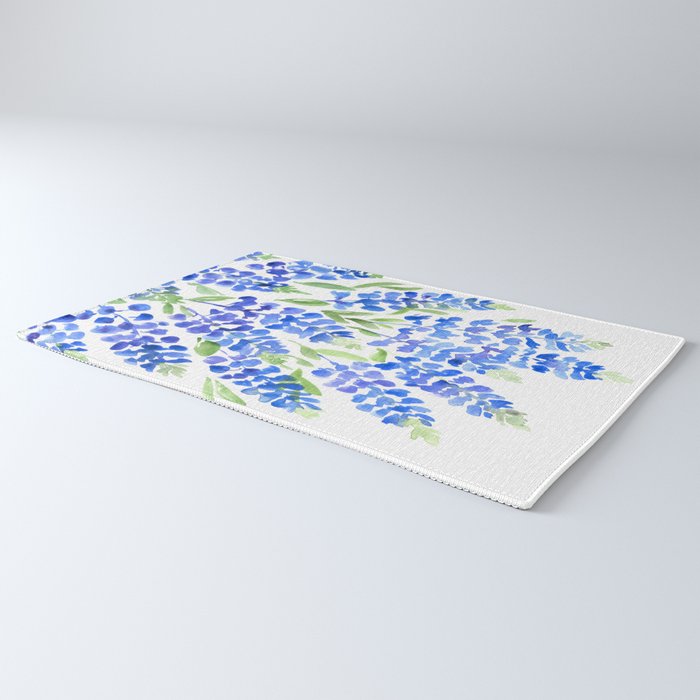 Watercolor Texas bluebonnets Rug Gallery Image 3