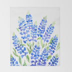 Watercolor Texas bluebonnets Throw Blanket Gallery Image 2