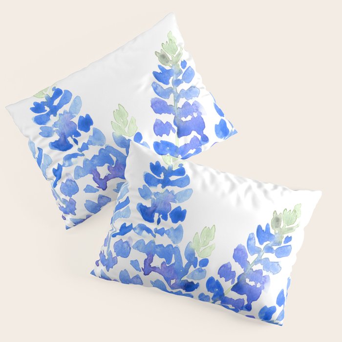 Watercolor Texas bluebonnets Pillow Sham Gallery Image 3