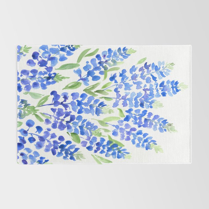 Watercolor Texas bluebonnets Rug Gallery Image 2