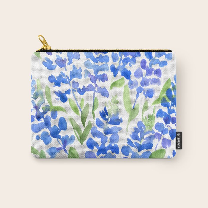 Watercolor Texas bluebonnets Carry All Pouch Gallery Image 1