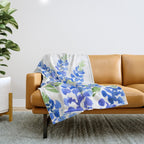 Watercolor Texas bluebonnets Throw Blanket Gallery Image 1