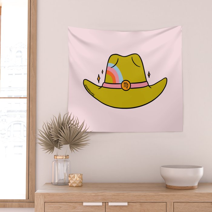 Virgo Cowboy Hat Wall Tapestry Gallery Image 2