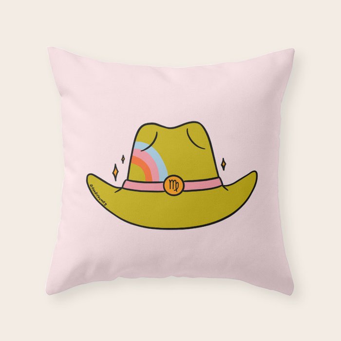 Virgo Cowboy Hat Throw Pillow Gallery Image 6
