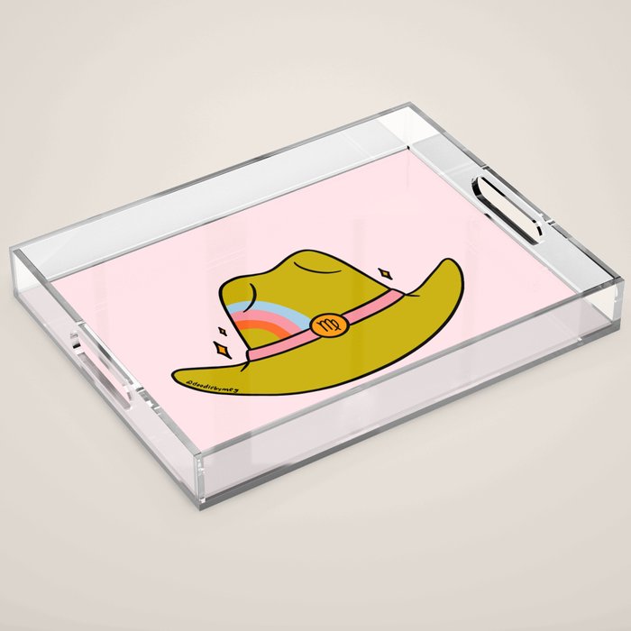Virgo Cowboy Hat Acrylic Tray Gallery Image 1