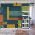 Mid-Century Modern Geometric Colorful Artwork Wall Mural Gallery Image 1