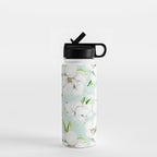 Hygge Magnolia Watercolor Pastel Flowers Water Bottle Gallery Image 1