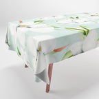 Hygge Magnolia Watercolor Pastel Flowers Tablecloth Gallery Image 1