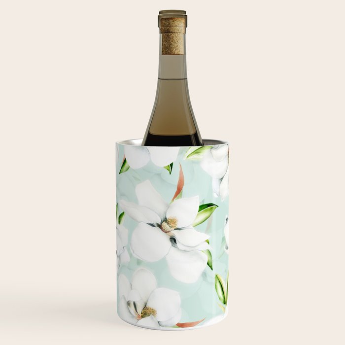 Hygge Magnolia Watercolor Pastel Flowers Wine Chiller Gallery Image 3