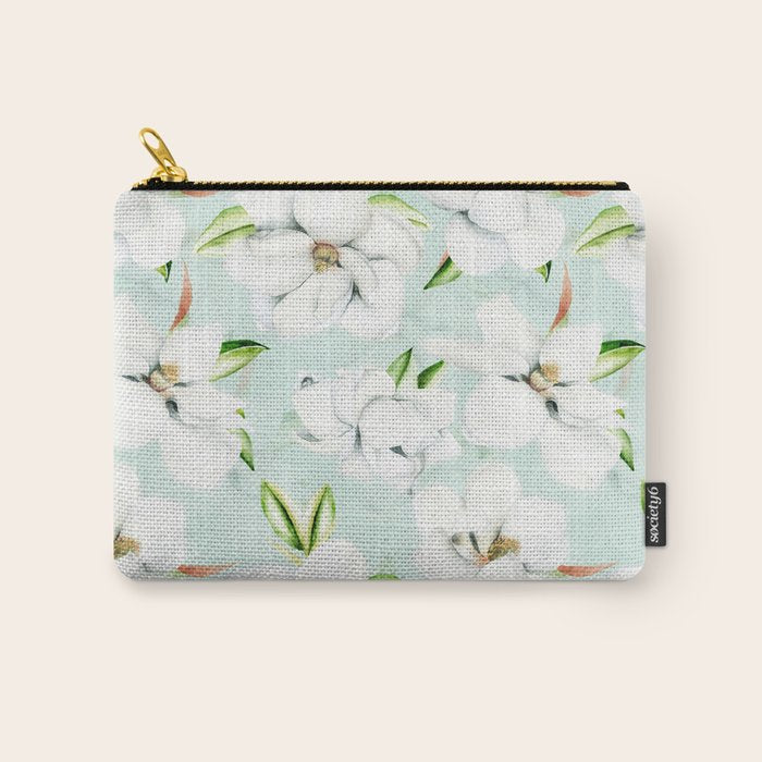 Hygge Magnolia Watercolor Pastel Flowers Carry All Pouch Gallery Image 1