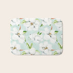 Hygge Magnolia Watercolor Pastel Flowers Bath Mat Gallery Image 1