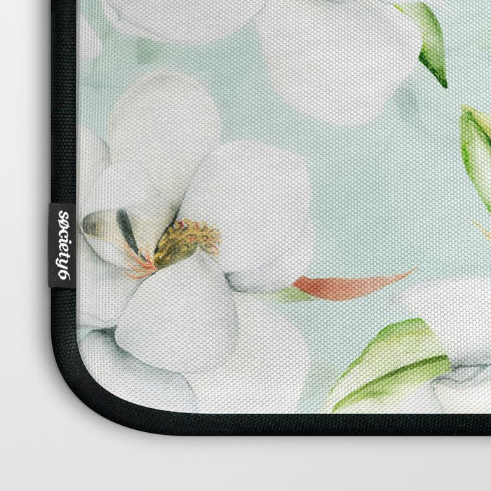 Hygge Magnolia Watercolor Pastel Flowers Laptop Sleeve Gallery Image 3
