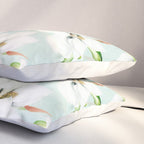 Hygge Magnolia Watercolor Pastel Flowers Pillow Sham Gallery Image 3