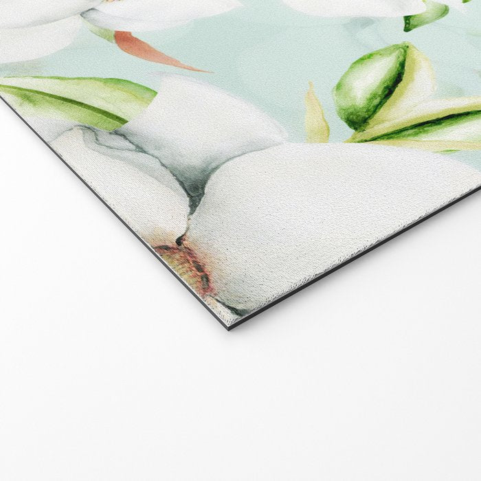 Hygge Magnolia Watercolor Pastel Flowers Welcome Mat Gallery Image 2