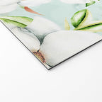 Hygge Magnolia Watercolor Pastel Flowers Welcome Mat Gallery Image 2