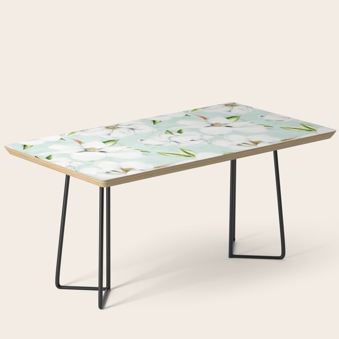 Hygge Magnolia Watercolor Pastel Flowers Coffee Table Gallery Image 1