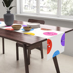 Funny colorful cartoon character face pattern Table Runner Gallery Image 2