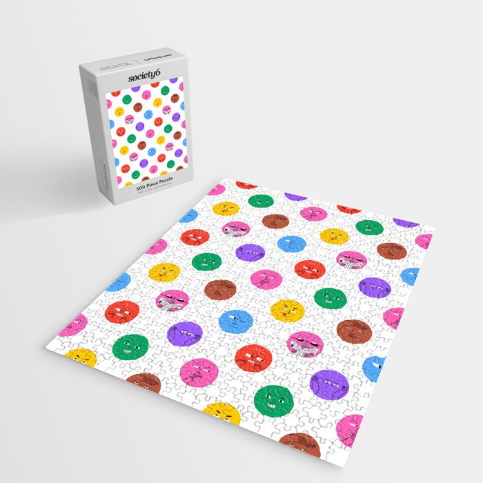 Funny colorful cartoon character face pattern Jigsaw Puzzle Gallery Image 2