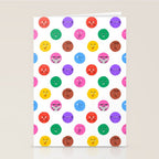 Funny colorful cartoon character face pattern Stationery Card Gallery Image 2