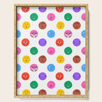 Funny colorful cartoon character face pattern Serving Tray Gallery Image 1