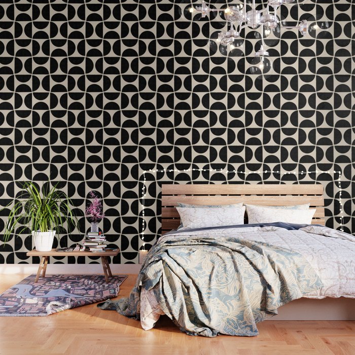 Half Moons in Black + Cream Wallpaper Gallery Image 3