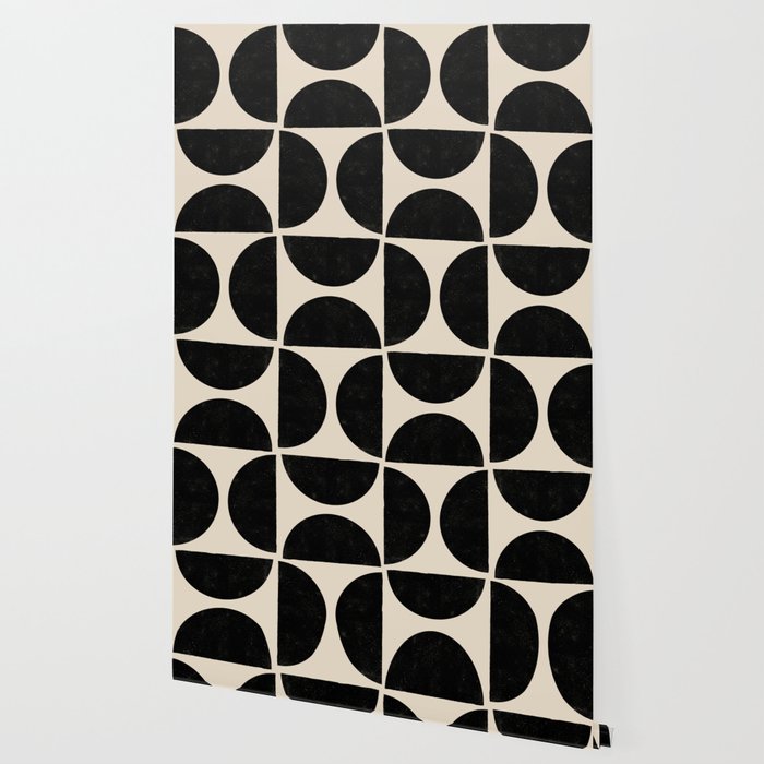 Half Moons in Black + Cream Wallpaper Gallery Image 2