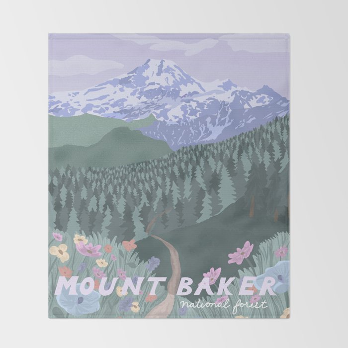 Mount Baker National Forest, Washington State, National Park Throw Blanket Gallery Image 2