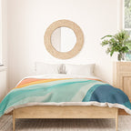 Pink, Yellow, Blue, Watercolor Abstract Sunrise Waves Duvet Cover Gallery Image 3