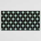 Atomic Age 1950s Retro Starburst Pattern in Mid-Century Modern Mint and Black Desk Mat Gallery Image 3
