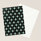 Atomic Age 1950s Retro Starburst Pattern in Mid-Century Modern Mint and Black Stationery Card Gallery Image 2