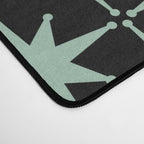 Atomic Age 1950s Retro Starburst Pattern in Mid-Century Modern Mint and Black Desk Mat Gallery Image 4