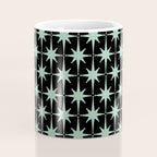 Atomic Age 1950s Retro Starburst Pattern in Mid-Century Modern Mint and Black Coffee Mug Gallery Image 4