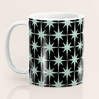Atomic Age 1950s Retro Starburst Pattern in Mid-Century Modern Mint and Black Coffee Mug Gallery Image 3